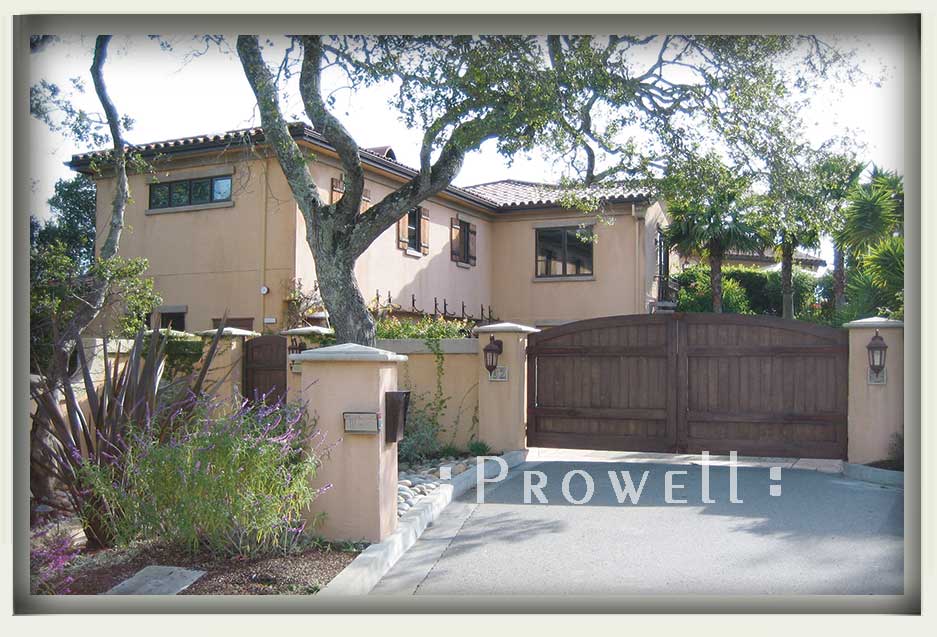 custom wood privacy driveway gates #6e in Marin County, ca