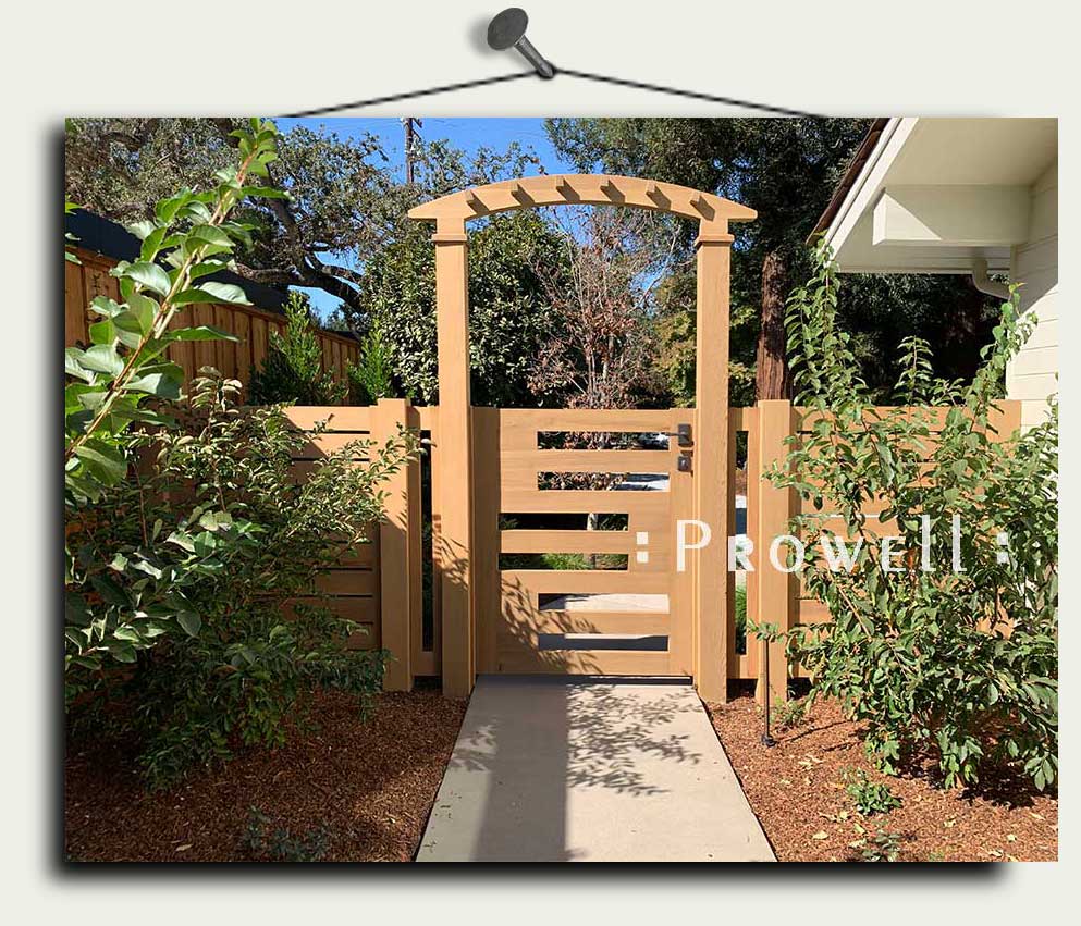 custom wood horizontal gate #15c in Menlo Park, CA