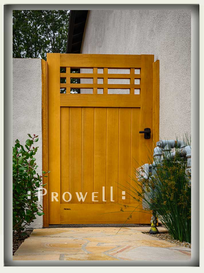 custom wooden garden gate #98-10 in San Juan Capistrano, CA