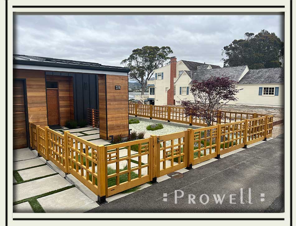 wooden gate #97-1a with railing panels #5-3 on Morro Bay, CA