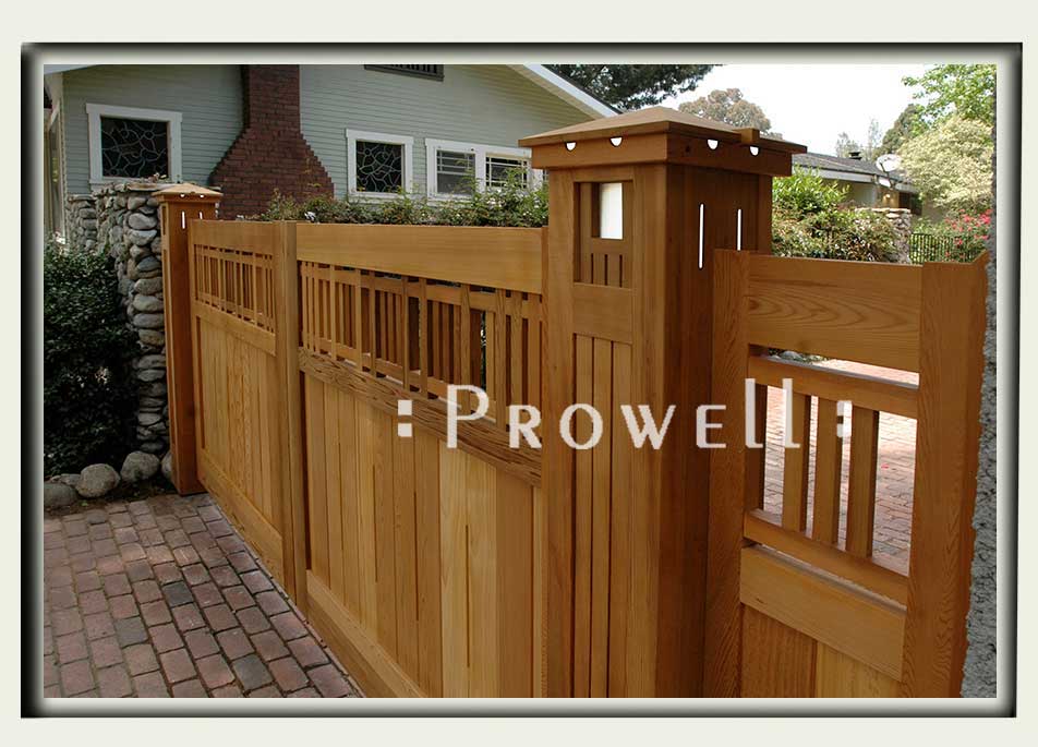 Lighted driveway gate wood columns #2b in Claremont, CA
