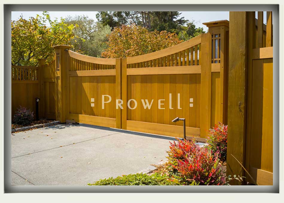 putdoor wood lighted gate columns #10b in marin county, ca